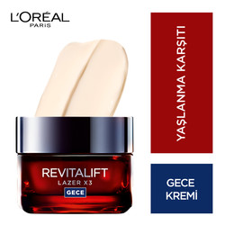 Loreal Paris - L'Oréal Paris Revitalift Lazer X3 Yoğun Yaşlanma Karşıtı Gece Bakım Kremi