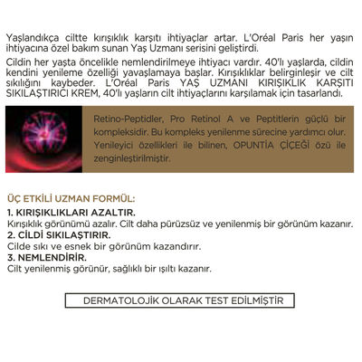 L'Oréal Paris Yaş Uzmanı 40+ Kırışıklık Karşıtı Sıkılaştırıcı Krem 50 ml - 4