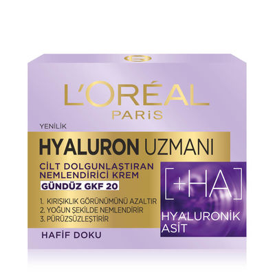  L'Oreal Paris Hyaluron Uzmanı Cilt Dolgunlaştıran Nemlendirici Gündüz Krem Gkf 20 50 ml