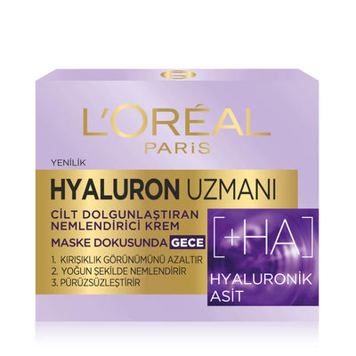 Loreal Paris Hyaluron Uzmanı Nemlendirici Gece Kremi 50 ml