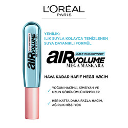 L'Oréal Paris Air Volume Mega Easy Waterproof Suya Dayanıklı Maskara - Siyah - Thumbnail