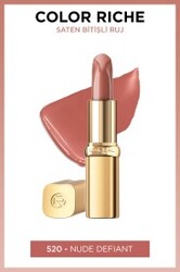 Loreal Paris Color Riche Nude Intense Lipstcik Ruj 520 Nude Defiant - 2