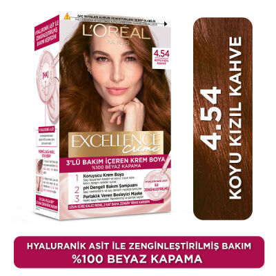 Loreal Paris Excellence Creme Saç Boyası 4.54 Koyu Kızıl Kahve - 1