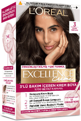 Loreal Paris Excellence Creme Saç Boyası 3 Koyu Kestane - Excellence