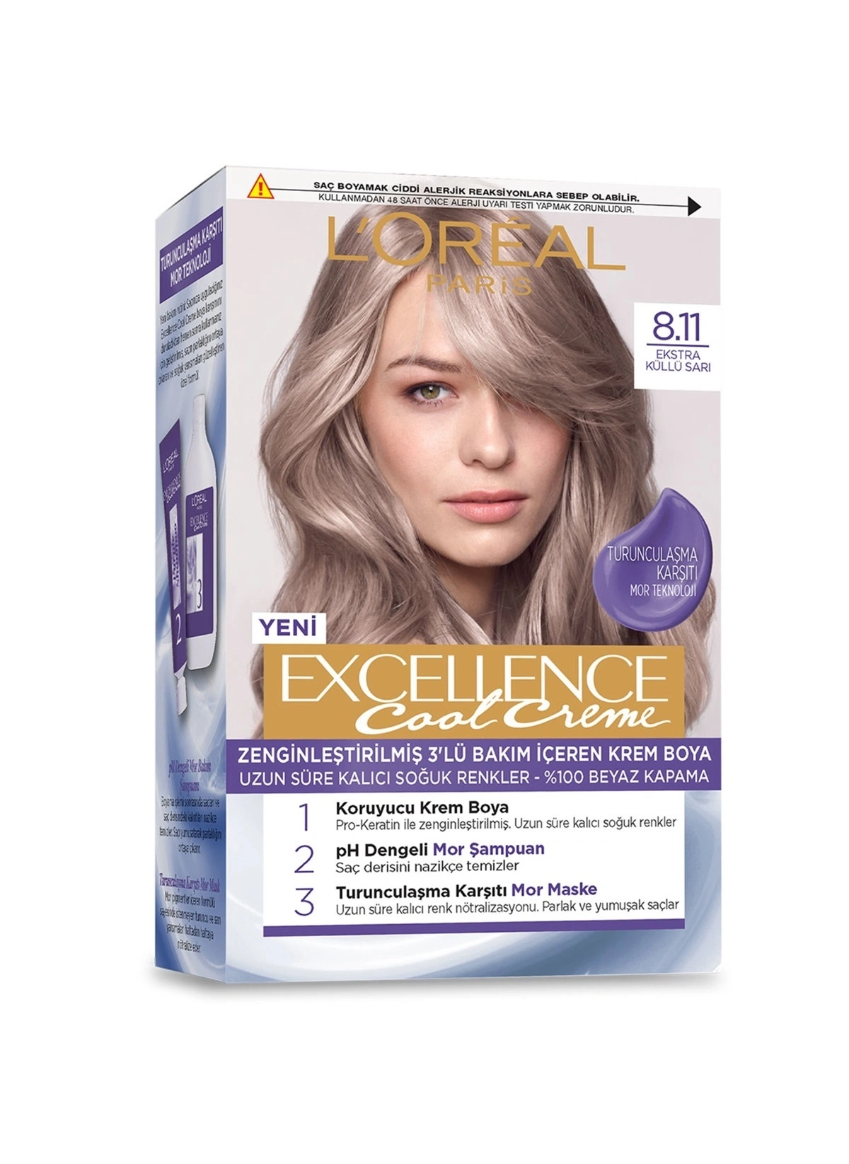 Excellence - Loreal Paris Excellence Cool Creme Ekstra Küllü Sarı 8.11