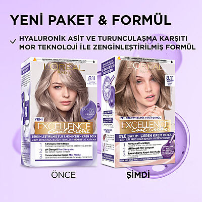Loreal Paris Excellence Cool Creme Ekstra Küllü Sarı 8.11 - 2