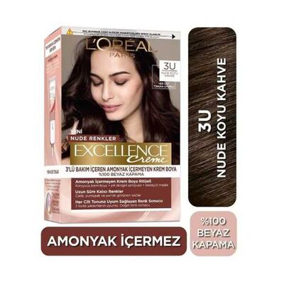 L'Oréal Paris Excellence Creme Nude Renkler 3U Koyu Kahve - 1