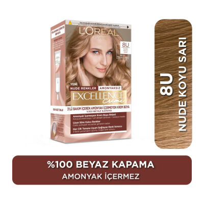 L’Oréal Paris Excellence Creme Saç Boyası 8U Nude Koyu Sarı - 1
