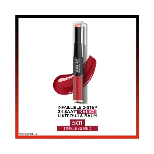 Loreal Paris Infaillible 24 HR Lipstick Ruj 501 Timeless Red - Thumbnail
