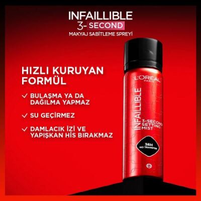 Loreal Paris Infaillible 3-Second Makyaj Sabitleme Spreyi - 3