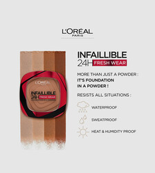 L'Oreal Paris Infaillible 24h Fresh Wear Pudra Fondöten 220 Sable Sand - Thumbnail