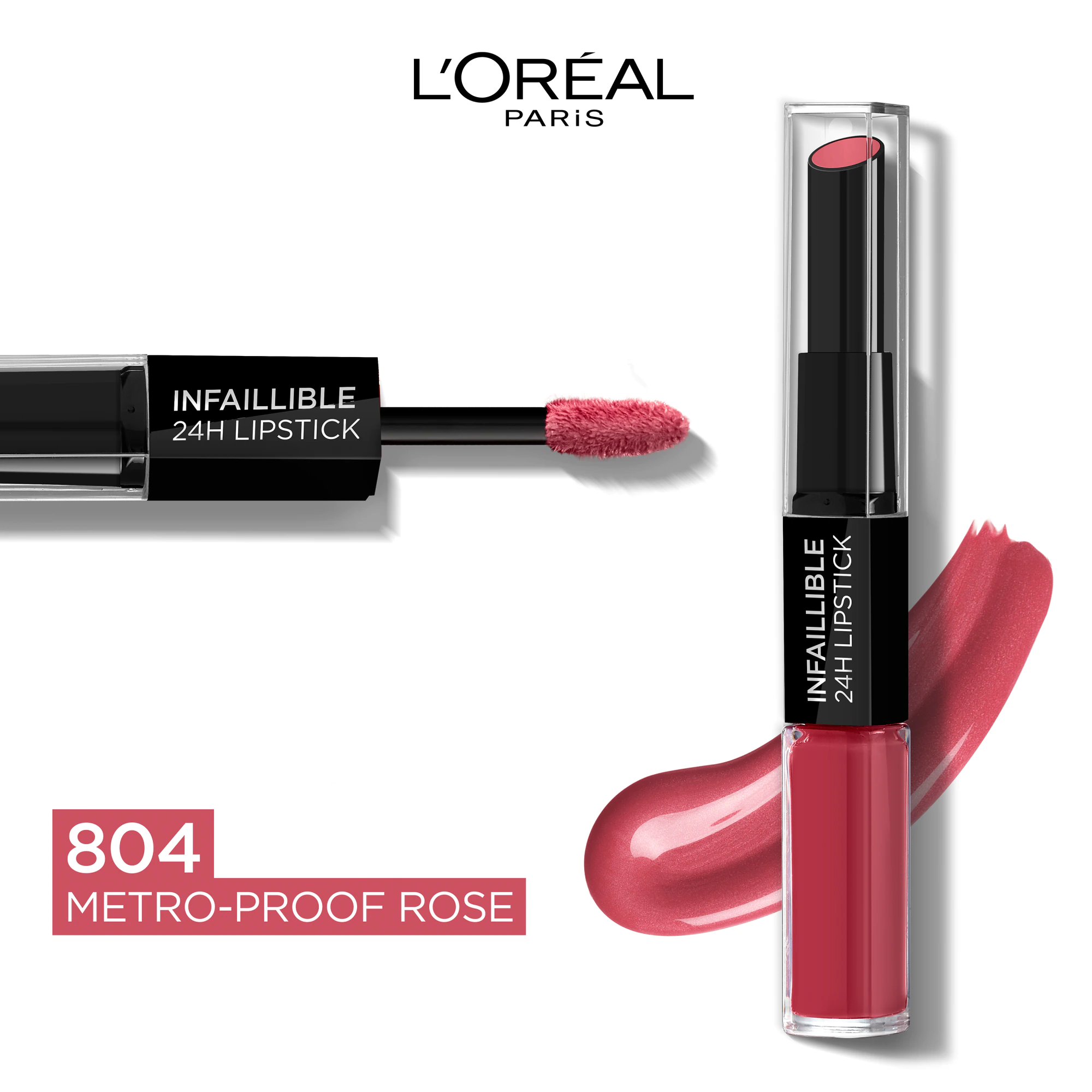 L'Oréal Infaillable Lipstick 804 Metro Proof Rose - 1