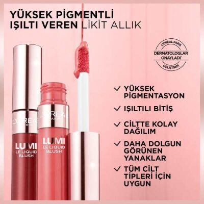 Loreal Paris Lumi Blush Likit Allık - 625 Glowy Gold Pink - 3