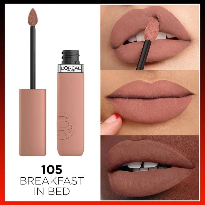 Loreal Paris Matte Resistance Mat Likit Ruj 105 Breakfast In Bed - Thumbnail