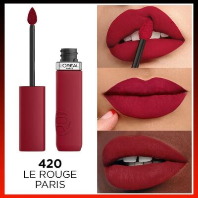Loreal Paris Infaillible Matte Resistance Likit Mat Ruj - 420 Le Rouge Paris - 3