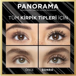 Loreal Paris Panorama Hacim Veren Maskara Black - Thumbnail