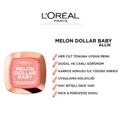 Loreal Paris Melon Dollar Baby Blush Allık 03 Water Melon Addict
