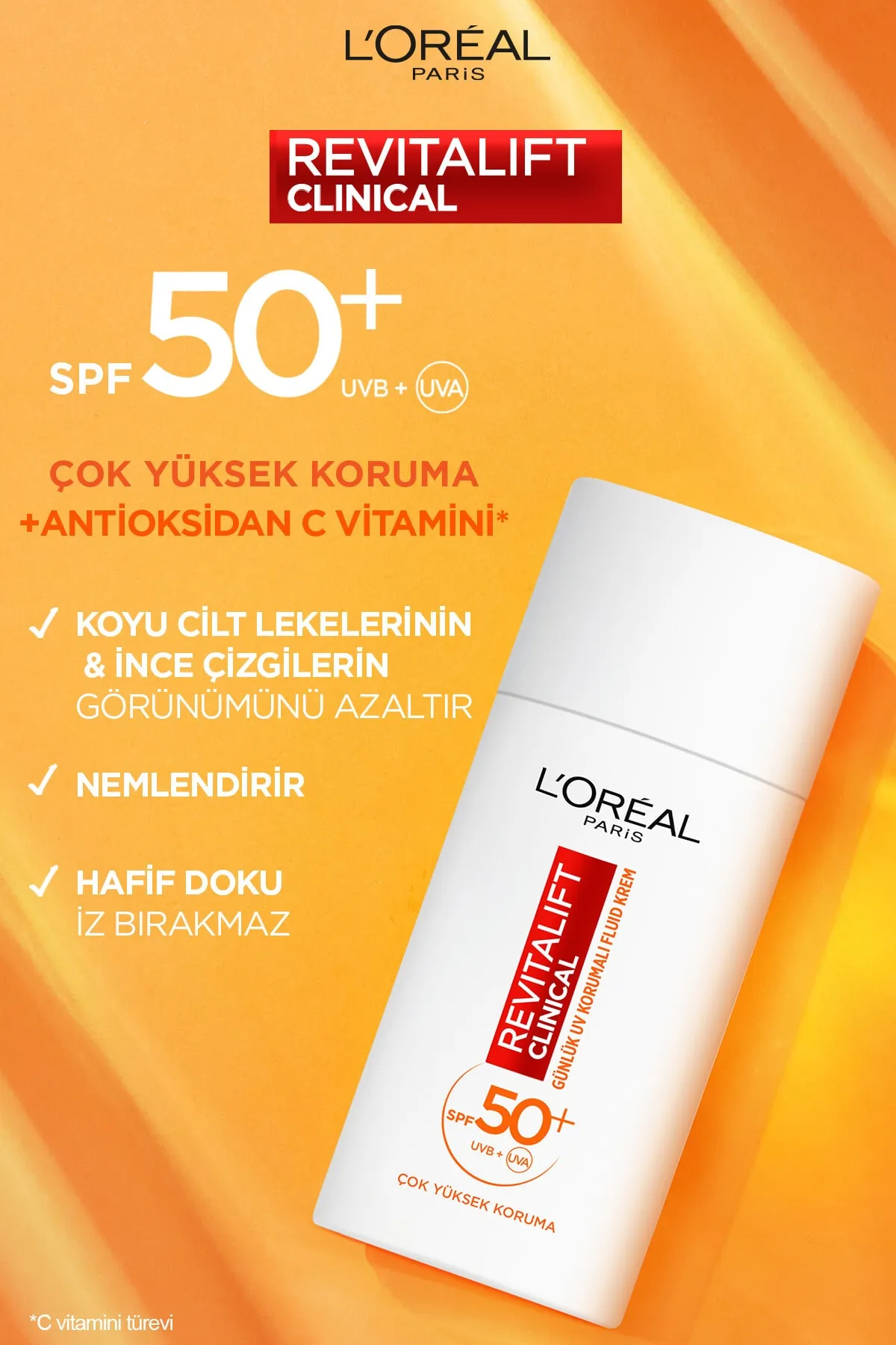 Loreal Paris Revitalift Clinical Gkf50 Güneş Kremi 50 ml - Thumbnail