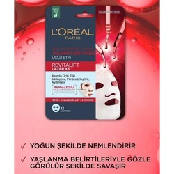 Loreal Paris Revitalift Lazer X3 Yaşlanma Karşıtı Kağıt Maske 28 g - Thumbnail