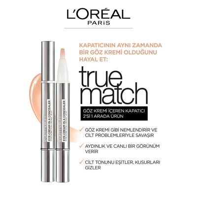 L'Oréal Paris True Match Göz Kremi İçeren Kapatıcı 3-5.5R/C