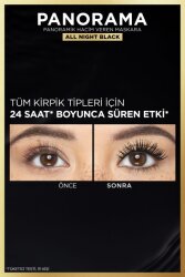 Loreal Paris Panorama Hacim Veren Maskara All Night Black - Siyah - 4