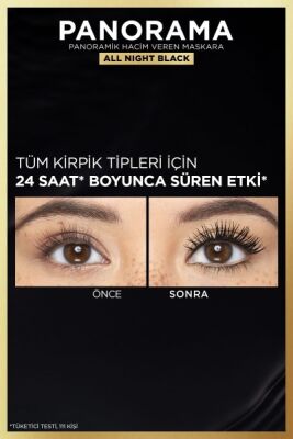 Loreal Paris Panorama Hacim Veren Maskara All Night Black - Siyah - 4