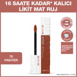 Maybelline Super Stay Matte Ink Likit Mat Ruj - 75 Fighter - Kahverengi - Maybelline