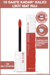 Maybelline Super Stay Matte Ink Likit Mat Ruj - 130 Self-Starter - Nude/Kahve - Maybelline