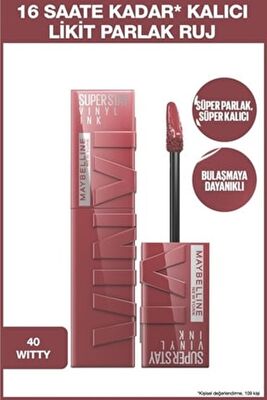 Maybelline Super Stay Vinyl Ink Ruj 40 Witty - 1