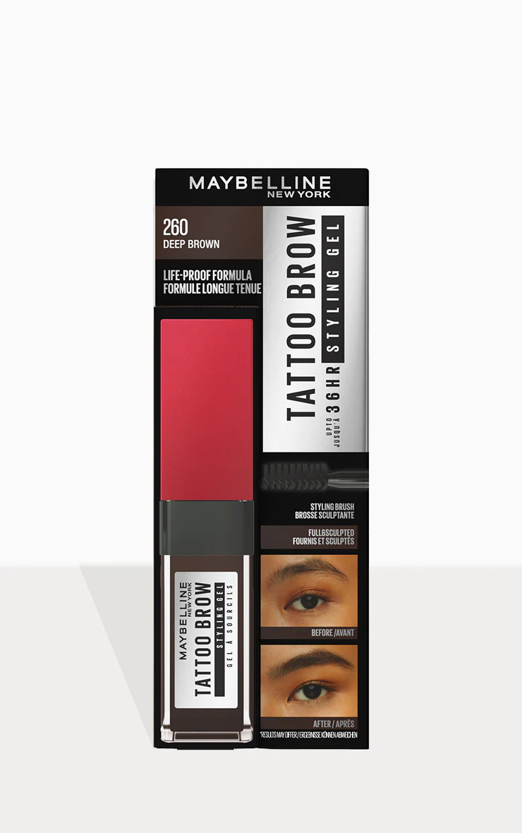 Maybelline Tattoo Brown 36 HR Styling Gel Kaş Şekillendirici 260 Deep Brown - Thumbnail