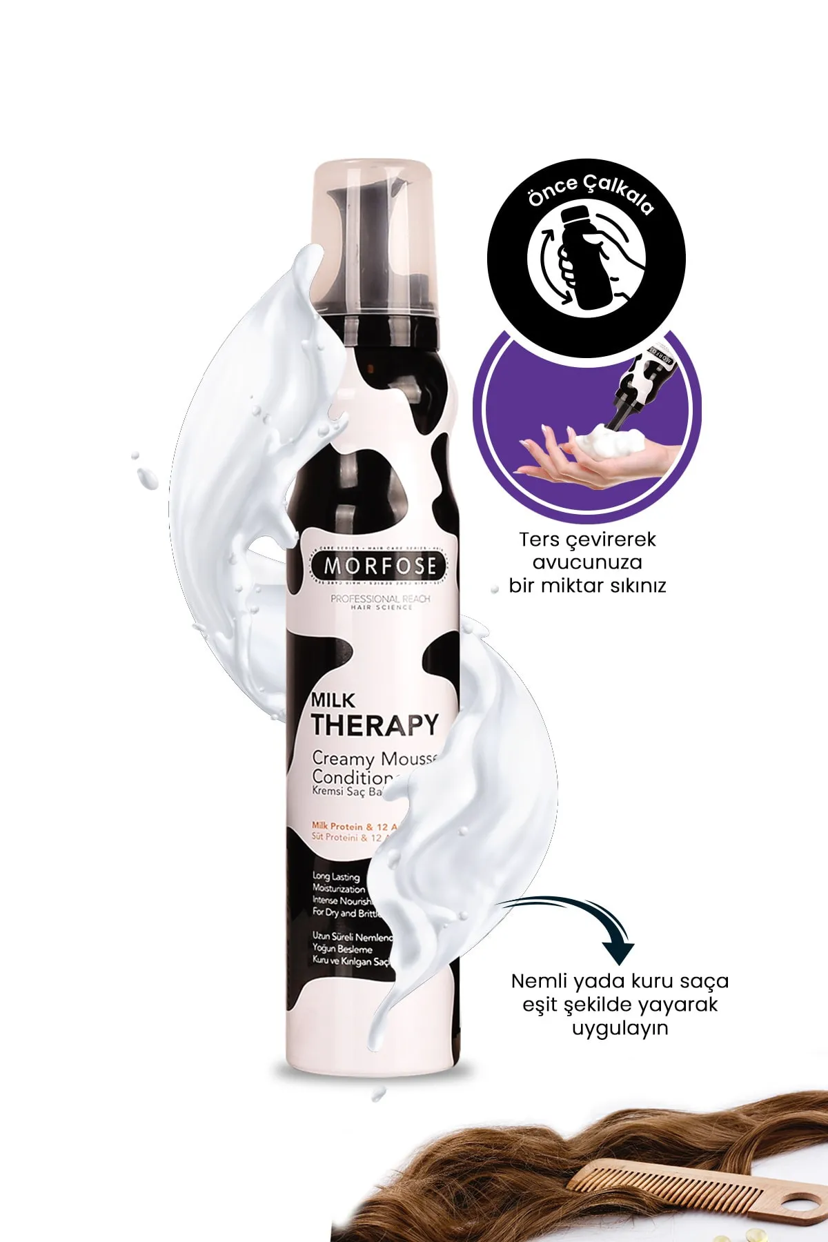 Morfose Milk Therapy Kremsi Saç Bakım Köpüğü 350 ml - 2