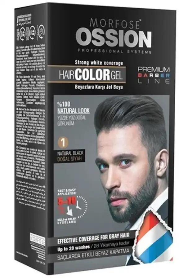  Morfose Ossion Men Jel Saç Boyası 1 Natural Black Doğal Siyah