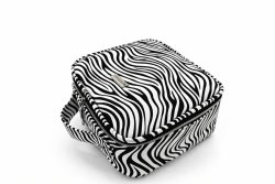 Muudaa Zebra Desenli Kadın Makyaj Çanta Büyük Kutu Model - Muuda