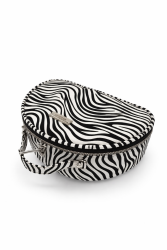 Muudaa Zebra Desenli Kadın Makyaj Çantası Yarımay - Muuda