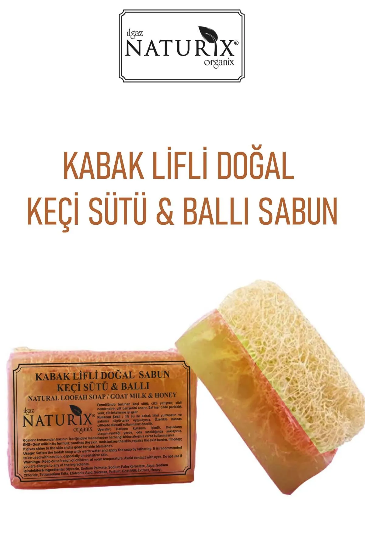 Naturix Kabak Lifli Doğal Keçi Sütü Ballı Sabun 130 g - Thumbnail