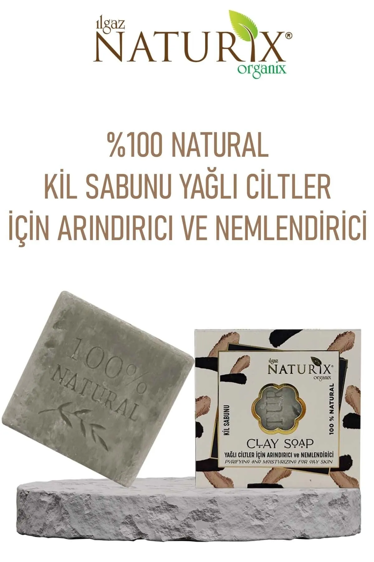 Naturix Yağlı Ciltler İçin Arındrıcı Nemlendirici Kil Sabunu 125 g - Thumbnail