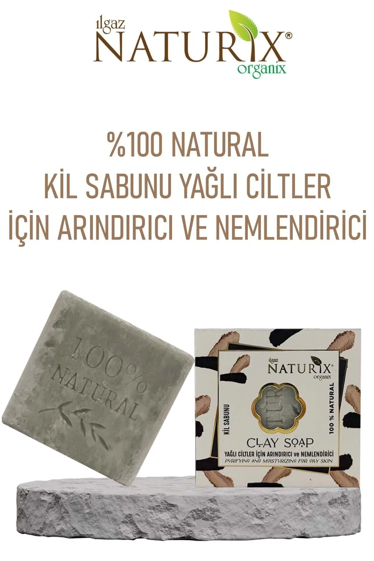 Naturix Yağlı Ciltler İçin Arındrıcı Nemlendirici Kil Sabunu 125 g - 2