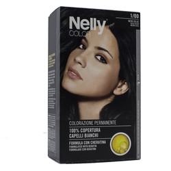 Nelly Professional - Nelly Color Hair Dye Nero Blue 1/00 - Nero Mavisi Saç Boyası 1/00
