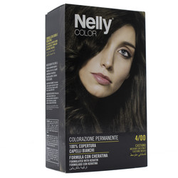 Nelly Color Hair Dye Medium Chestnut 4/00- Orta Kestane Saç Boyası 4/00 - Nelly Professional