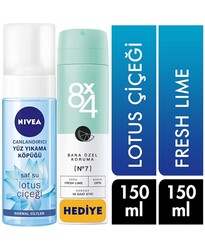 Nivea - Nivea Canlandırıcı Yüz Yıkama Köpüğü + 8x4 Kadın Deodorant 150 ml