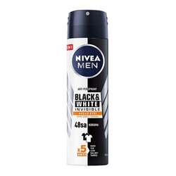 Nivea - Nivea Men Black & White Invisible Güçlü Etki Erkek Deodorant Sprey 150 ml