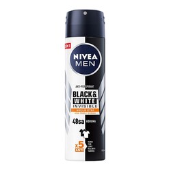 Nivea Men Black & White Invisible Güçlü Etki Erkek Deodorant Sprey 150 ml - Nivea