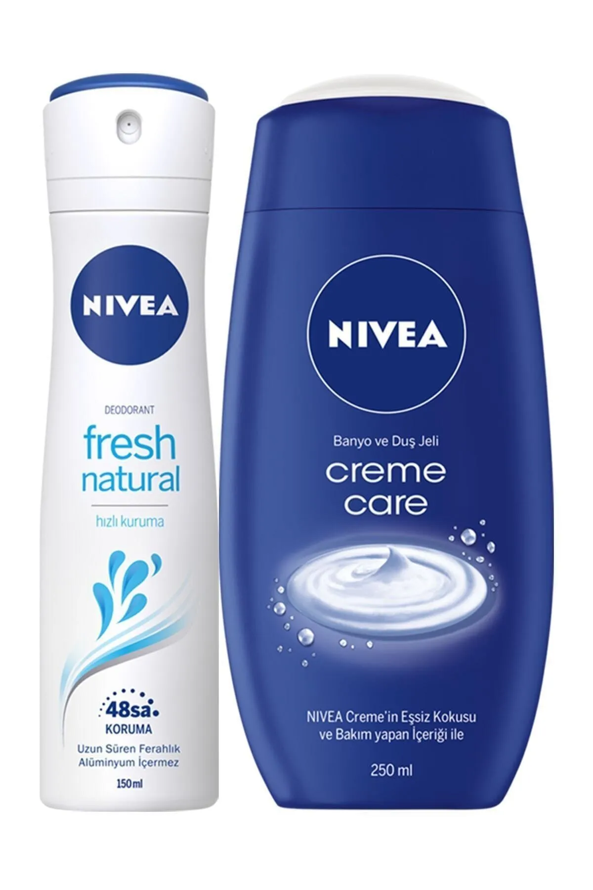 Nivea - Nivea Women Fresh Natural Deodorant 150 ml + Creme Care Duş Jeli 250 ml