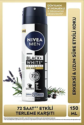 Nivea Men Black&White Invisible Epic Night Deodorant 150 ml - 1
