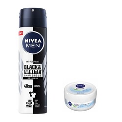 Nivea - Nivea Men Black White Invisible Deodorant 150 ml + 50 ml Soft Creme 