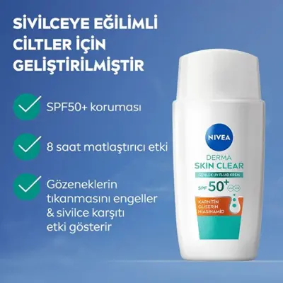 Nivea Derma Skin Clear Uv Fluid Spf50 Krem 40 ml - 2