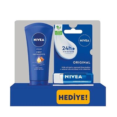 Nivea Yoğun Nemlendirme El Kremi + Lipstick Set