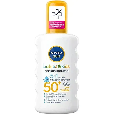Nivea Sun Bebekler ve Çocuk Hassas Koruma Spf 50 Sprey 200 ml - 1
