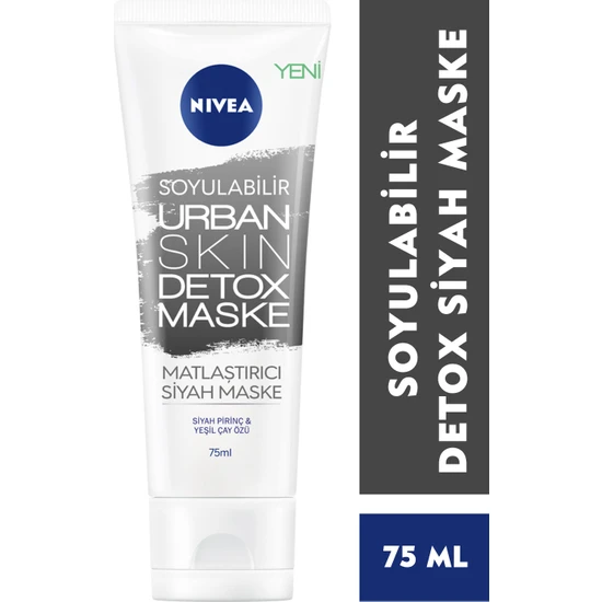 Nivea - Nivea Soyulabilir Urban Skin Detox Matlaştırıcı Siyah Maske 75 ml
