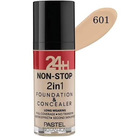 Pastel 24H Non-Stop 2in1 Fondöten 601 Cool - Pastel